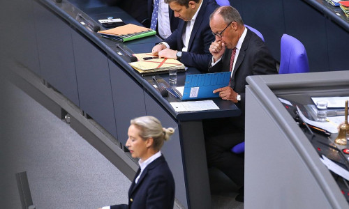 Alice Weidel, Lars Klingbeil, Friedrich Merz am 17.09.2025