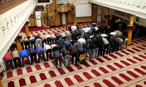 Gläubige Muslime beim Gebet in einer Berliner Moschee (Archiv)