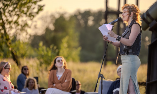 Siegerin Antonia Josefa beim Poetry Slam.