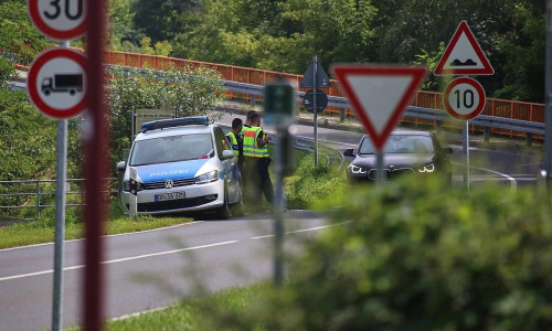 Verkehrskontrolle an der Grenze zu Polen (Archiv)
