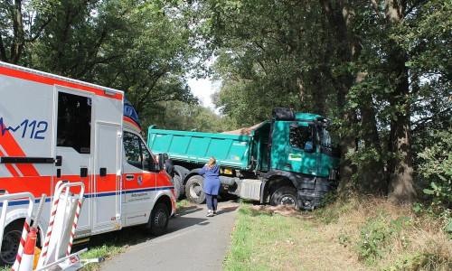Der Lkw-Fahrer verlor nach der Kollision die Kontrolle und prallte letztendlich gegen einen Baum (Archiv)