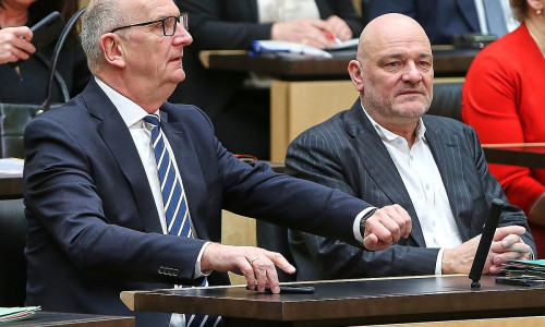 Robert Crumbach und Dietmar Woidke (Archiv)