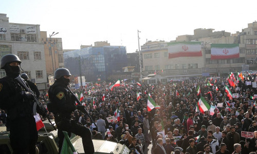 Von Regierung organisierter Gegenprotest am 12.01.26 in Teheran