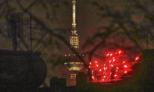 Silvesterfeuerwerk am Berliner Fernsehturm