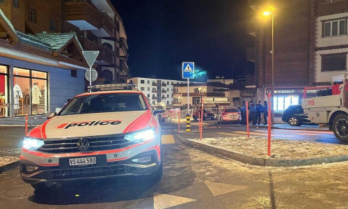 Einsatzort nach Explosion in Crans-Montana am 01.01.2026
