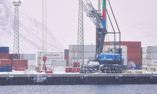 Containerhafen von Nuuk auf Grönland am 19.01.2026