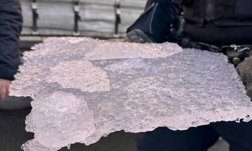 Eisplatten auf der BAB 7