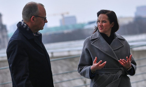 Friedrich Merz und Inga Ruginiene am 29.01.2026