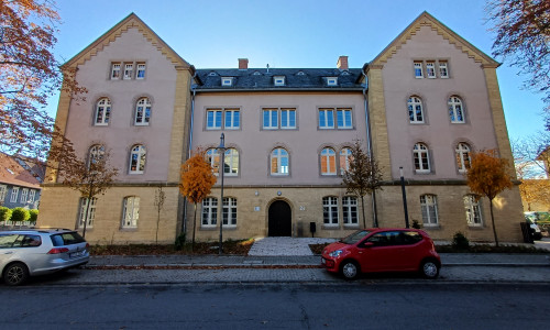 Mehrere Bäume wurden rund um das Gebäude gepflanzt um die Fläche zu begrünen.