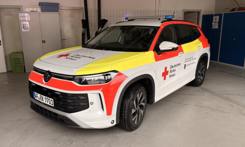 Das neue Einsatzfahrzeug für den Organisatorischen Leiter Rettungsdienst: ein moderner VW Tayron mit Allradantrieb.