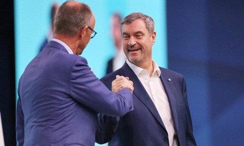 Friedrich Merz und Markus Söder am 21.02.2026