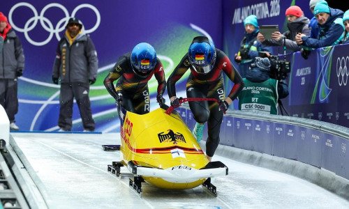 Laura Nolte und Deborah Levi mit dem deutschen Zweierbob bei Olympia 2026