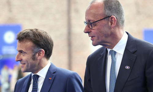 Emmanuel Macron und Friedrich Merz am 12.02.2026