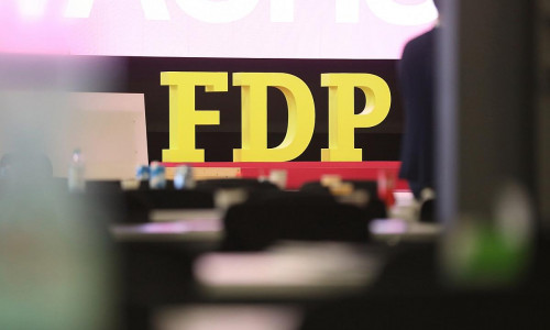FDP-Logo auf Parteitag (Archiv)