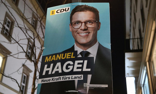 CDU-Plakat zur Landtagswahl in Baden-Württemberg mit Manuel Hagel (Archiv)