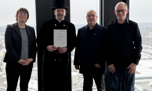 Anna Katharina Hanusch (v.l.), Markus Steuer, Frank Dornemann und Thomas Schulze.