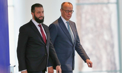 Ahmed al-Scharaa und Friedrich Merz am 30.03.2026
