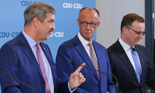 Markus Söder, Friedrich Merz, Jens Spahn (Archiv)