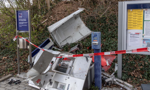 Der zerstörte Automat in Salzgitter.