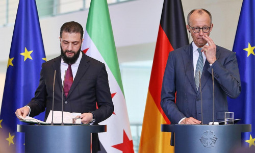 Ahmed al-Scharaa und Friedrich Merz am 30.03.2026