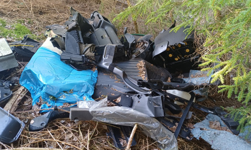 Die Fahrzeugteile wurden einfach im Wald entsorgt.