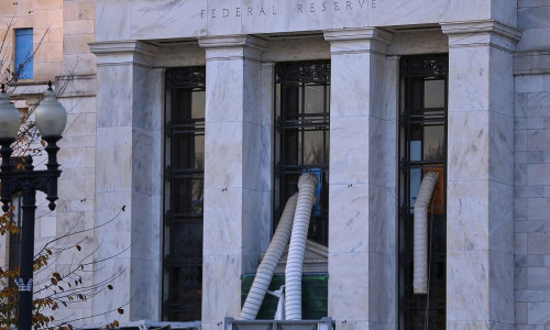 Baustelle am Sitz der Federal Reserve