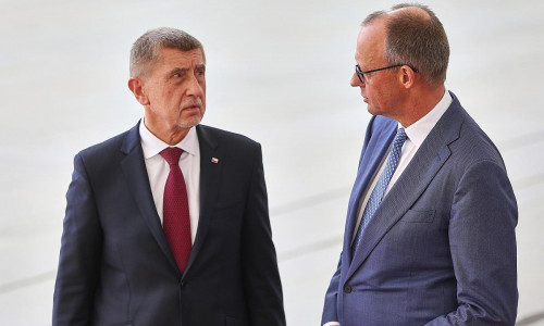 Andrej Babis und Friedrich Merz am 10.03.2026