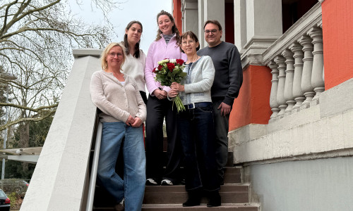 Das Team der AMJ-Geschäftsstelle (v.l.): Lysann Weber, Sarah Hartke, Jessica Neufeld, Barbara Haack und Jens Kaiser.