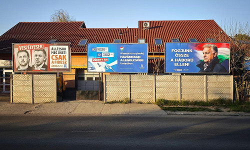 Wahlwerbung vor Parlamentswahl in Ungarn am 11.04.2026