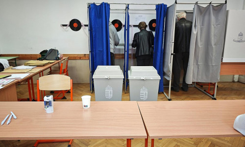 Wahllokal in Ungarn am 12.04.2026