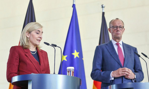 Nina Warken und Friedrich Merz am 29.04.2026