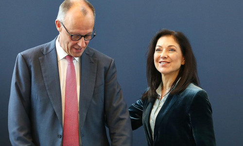 Friedrich Merz und Katherina Reiche am 13.04.2026