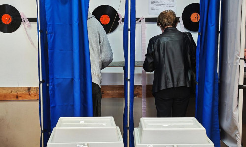 Wahllokal in Ungarn am 12.04.2026