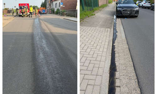 Die Ölspur erstreckte sich über mehrere hundert Meter.
