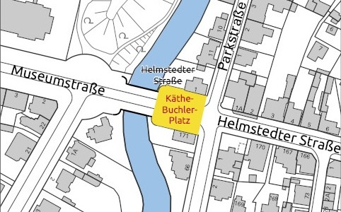 Hier soll der Käthe-Buchler-Platz entstehen.