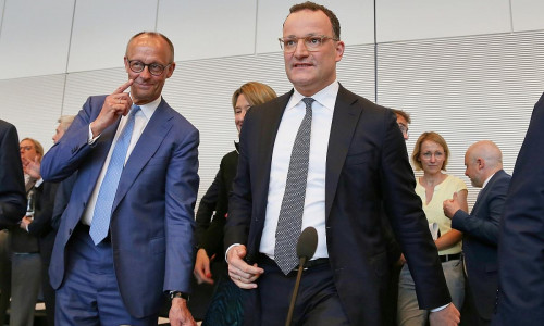 Friedrich Merz und Jens Spahn am 05.05.2026