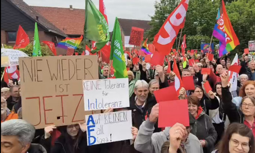 Etwa 150 Menschen protestierten gegen die AfD.