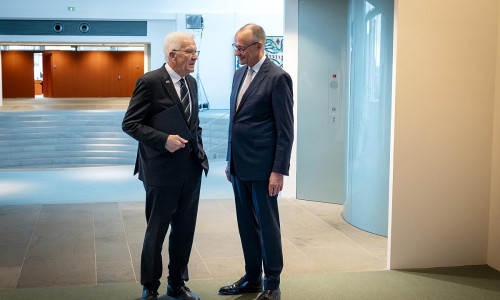 Winfried Kretschmann und Friedrich Merz am 07.05.2026
