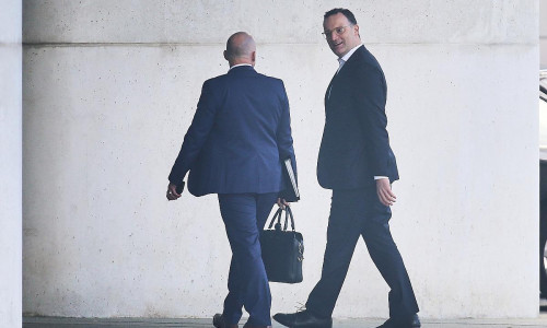 Alexander Hoffmann und Jens Spahn bei ihrer Ankunft zum Koalitionsausschuss am 12.05.2026