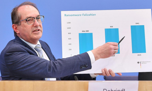 Alexander Dobrindt bei der Vorstellung des Bundeslagebildes Cybercrime am 12.05.2026