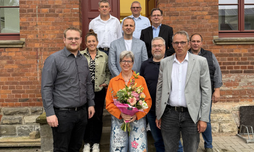 Angelika Jahns wurde mit Blumen verabschiedet.