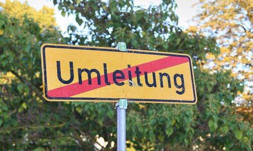 Umleitungsschild am 20.08.2026