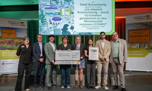 Vertreter aus Braunschweig bei Verleihung des Klima-Leuchtturms 2026.