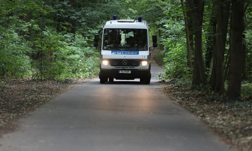 Polizeiauto im Wald bei Berlin (Archiv)
