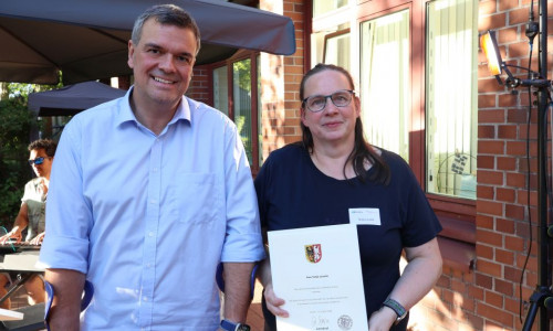 Landrat Dr. Alexander Saipa und Tanja Lousée