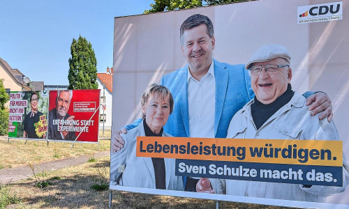 Wahlplakate vor der Landtagswahl in Sachsen-Anhalt (Archiv)