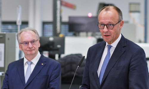 Friedrich Merz und Rainer Haseloff (Archiv)