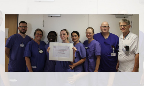 Das Team der EU-Stroke Unit der Asklepios Klinik Schildautal, r. im Bild,  Dr. med. Ralph-Carsten Thinius, Chefarzt der Klinik für Neurologie und Neurologische Frührehabilitation.