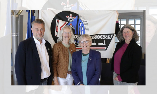 Bürgermeister Ivica Lukanic, Dr. Hedda Sander, Dr. Lesley Heins Walker und stellvertretende Bürgermeisterin Ghalia El Boustami.