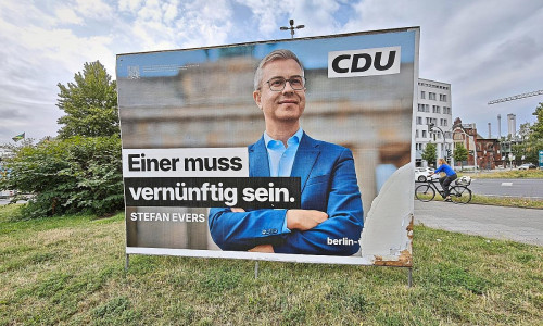 Wahlplakat mit Stefan Evers (Archiv)